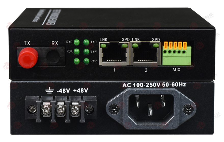 飛暢科技-1路光口轉2路千兆以太網(wǎng)電口+1路數(shù)據(jù) 光纖收發(fā)器