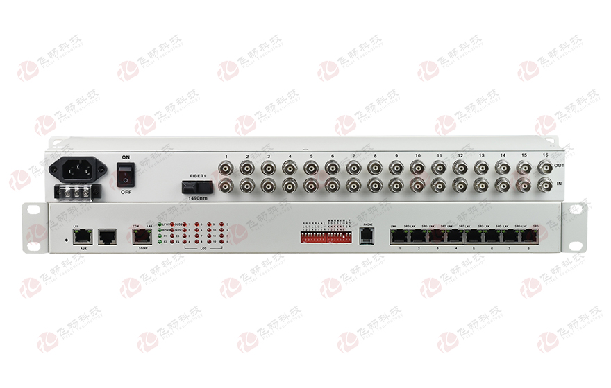 飛暢科技-16E1+8xFE(物理隔離)1+1光備份 PDH光端機(jī)