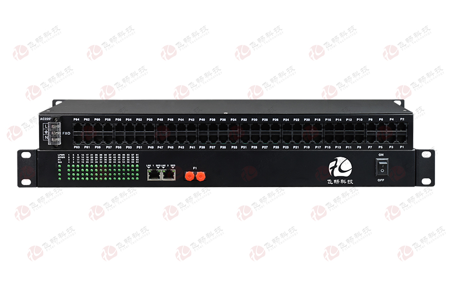 飛暢科技-64路電話（RJ11）+2路百兆以太網(wǎng) 電話光端機