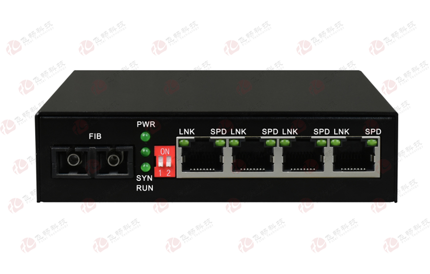 飛暢科技-可遠端管理型4路千兆光纖收發(fā)器  電源內(nèi)置型